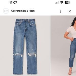 Abercrombie ankle straight mom jeans! Like new!